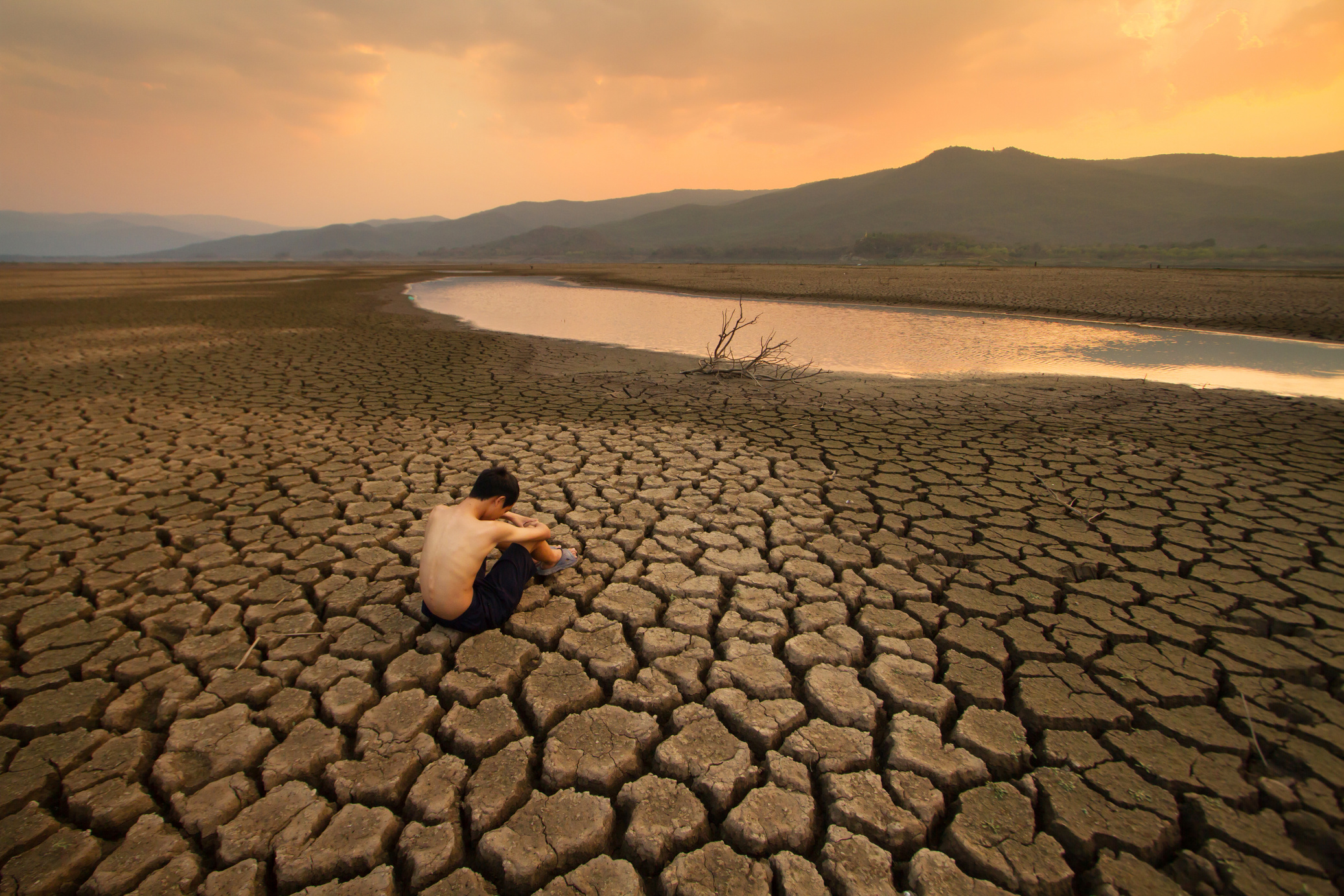 Water Crisis and Climate change concept