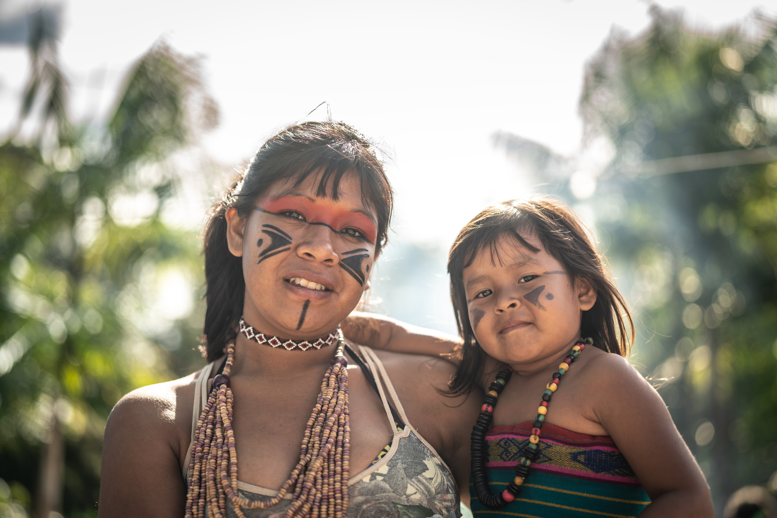 Indigenous Brazilian Sisters, Portrait from Tupi Guarani Ethnicity