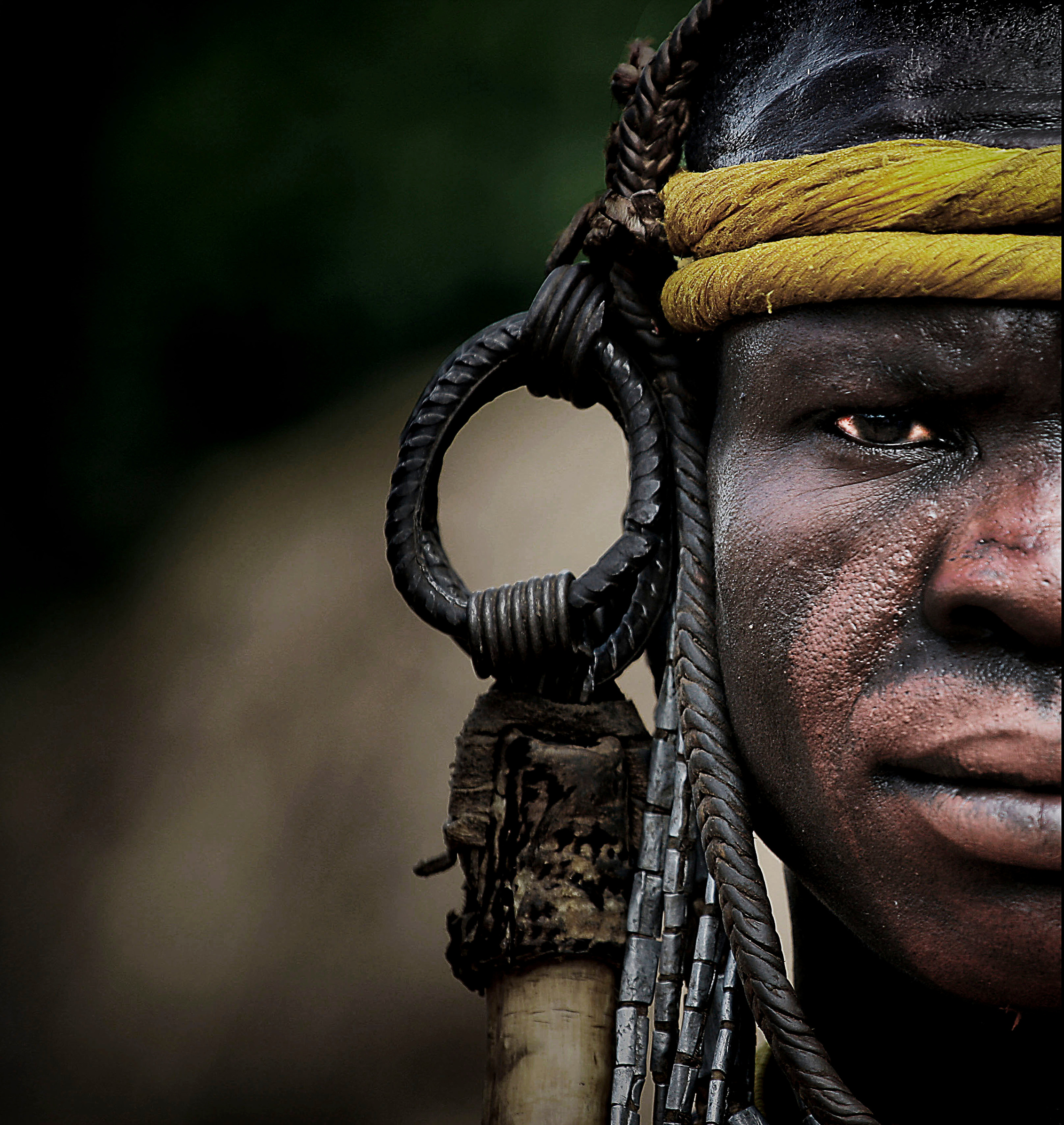 Close-up Photo of Man with Face Paint